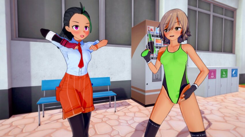 3d empty_eyes femsub haigure haigure_ayami haigure_ayami_(artist) leotard mochi_dance nemona_(pokemon) nintendo original pokemon swimsuit