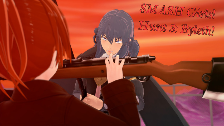 angry aware blue_eyes blue_hair byleth_eisner clothed cover cyanstargazer english_text female_only fire_emblem fire_emblem_three_houses gun multiple_girls nintendo red_hair super_smash_bros. sword tagme text weapon