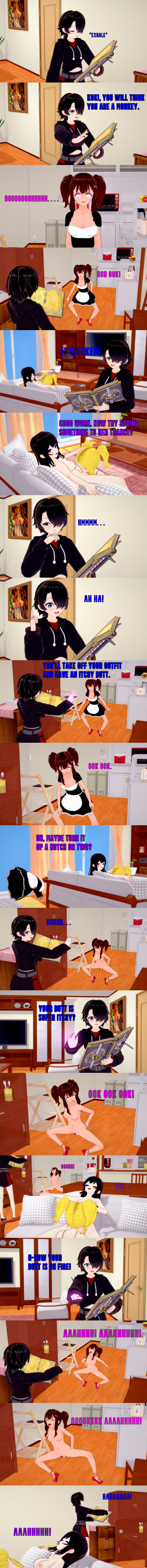 absurdres black_hair blonde_hair blue_eyes book breasts brown_eyes censored closed_eyes clothed dialogue english_text eye_roll fellatio female_only femdom femsub futanari hair_covering_one_eye koki_(witch) kurai_(witch) long_hair mad_jacks maid makeup mia_(witch) monkey_pose multiple_doms multiple_girls multiple_subs nipples nude ophelia's_dollhouse ophelia_(ophelia's_dollhouse) oral penis purple_eyes text undressing white_eyes whitewash_eyes witch_(mad_jacks)