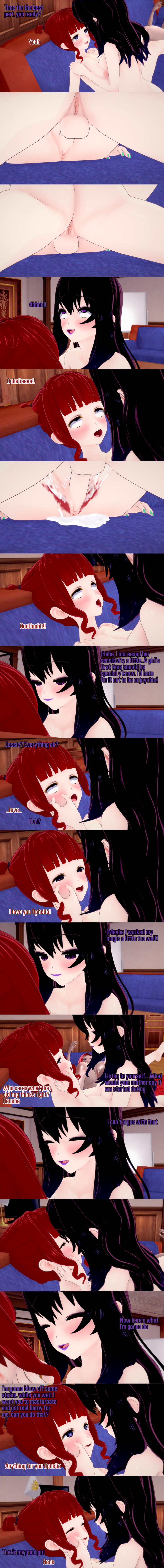 absurdres black_hair blood blue_eyes breasts closed_eyes cum cum_in_pussy dialogue english_text eye_roll female_only femdom femsub futanari jessica_(ophelia's_dollhouse) kissing long_hair masturbation_command milf mother_and_daughter multiple_girls multiple_subs nipples nude ophelia's_dollhouse ophelia_(ophelia's_dollhouse) orgasm purple_eyes red_hair sex statue text vaginal zenin1