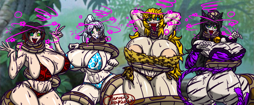 abs ahegao animal_ears arms_above_head ass bikini black_hair blake_belladonna blonde_hair breasts cat_ears cat_girl cleavage coils disney femsub happy_trance huge_ass huge_breasts jungle kaa kaa_eyes lipstick loincloth long_hair maledom multiple_girls nipples open_mouth outdoors ponytail red_hair ruby_rose rwby short_hair smile snake sweat the_jungle_book tongue tongue_out v weiss_schnee white_hair yang_xiao_long zarvex3