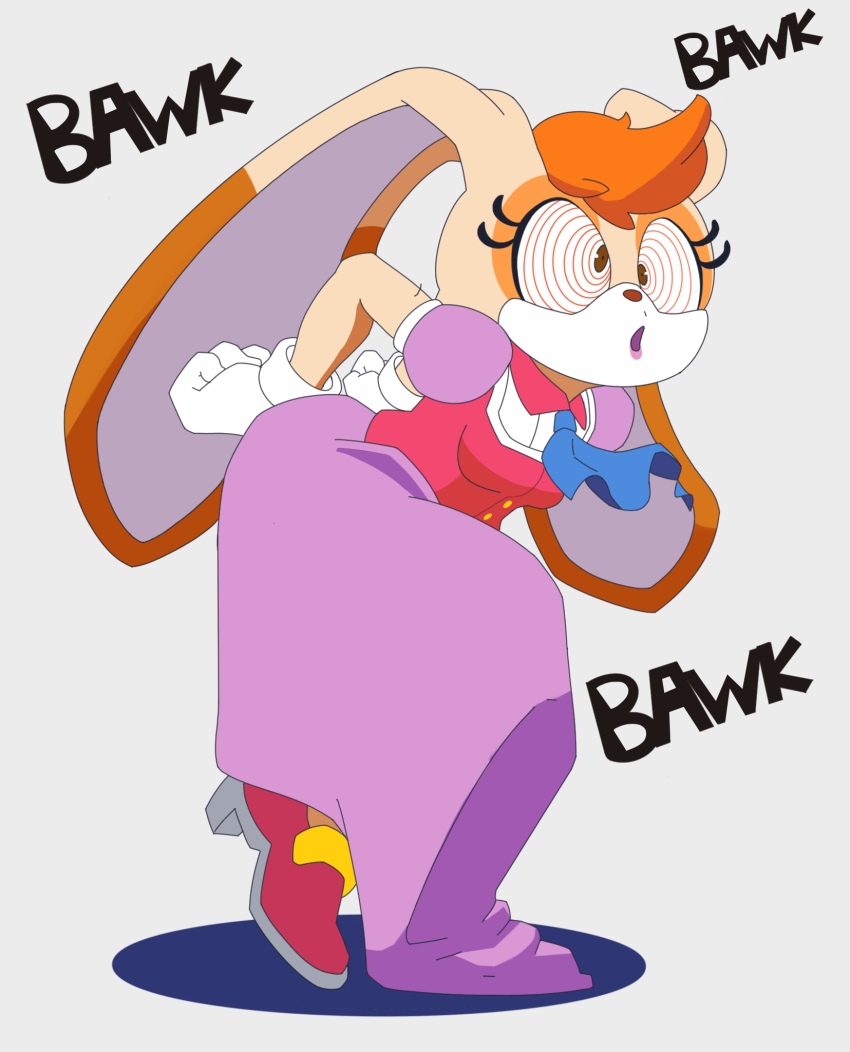 brown_eyes bunny_ears bunny_girl chicken_pose clothed female_only femsub furry milf pet_play ring_eyes sonic_the_hedgehog_(series) sourowl vanilla_the_rabbit