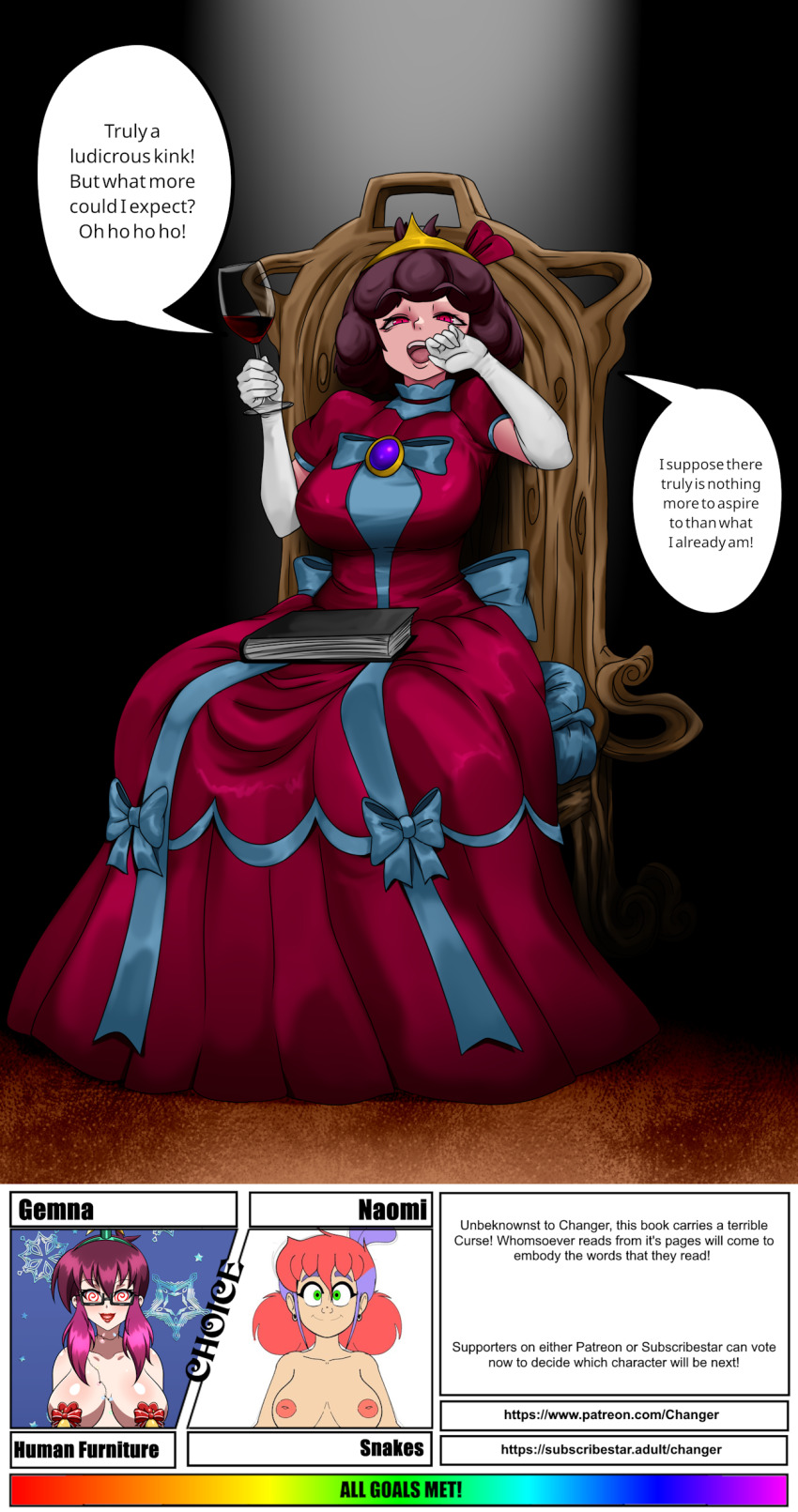 brown_hair dress female_only femsub gemna_(mezz+pokemongirl) penny_(brushie_art) princess sixmi34 unaware