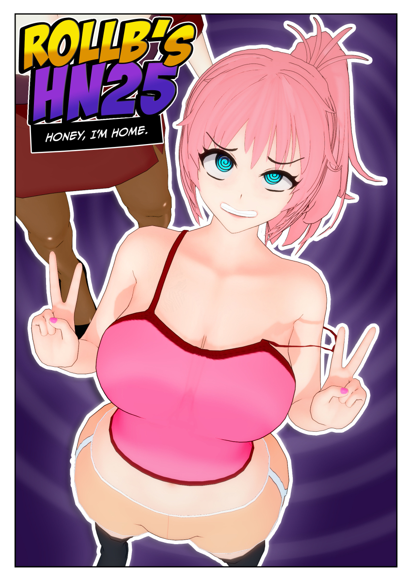 clothed comic crystal_(zko) femdom femsub green_eyes malesub mrs._erickson_(zko) open_clothes original pink_hair pocket_watch ponytail rollb spiral_eyes text zko zombie_walk