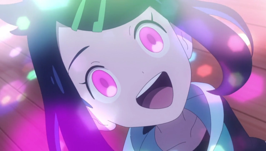 femsub happy_trance liko_(pokemon) nintendo official pecharunt pink_eyes pokemon possession screenshot smile tagme