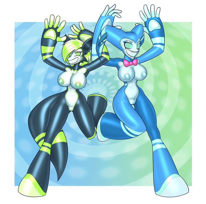 altered_common_sense animal_ears barefoot bodysuit bottomless bow_tie breasts curse-m dancer empty_eyes exposed_chest feet female_only femsub furry glowing_eyes happy_trance hypnotic_music jester latex multiple_girls multiple_subs nipples nude original paws rubber smile spiral_eyes standing symbol_in_eyes tech_control topless