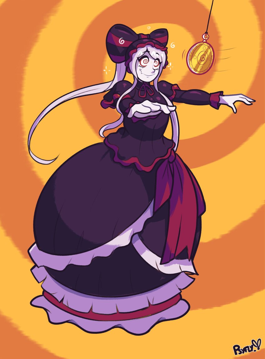 dress femsub happy_trance overlord pendulum pocket_watch psyfly shalltear_bloodfallen spiral spiral_eyes symbol_in_eyes tagme white_hair zombie_walk