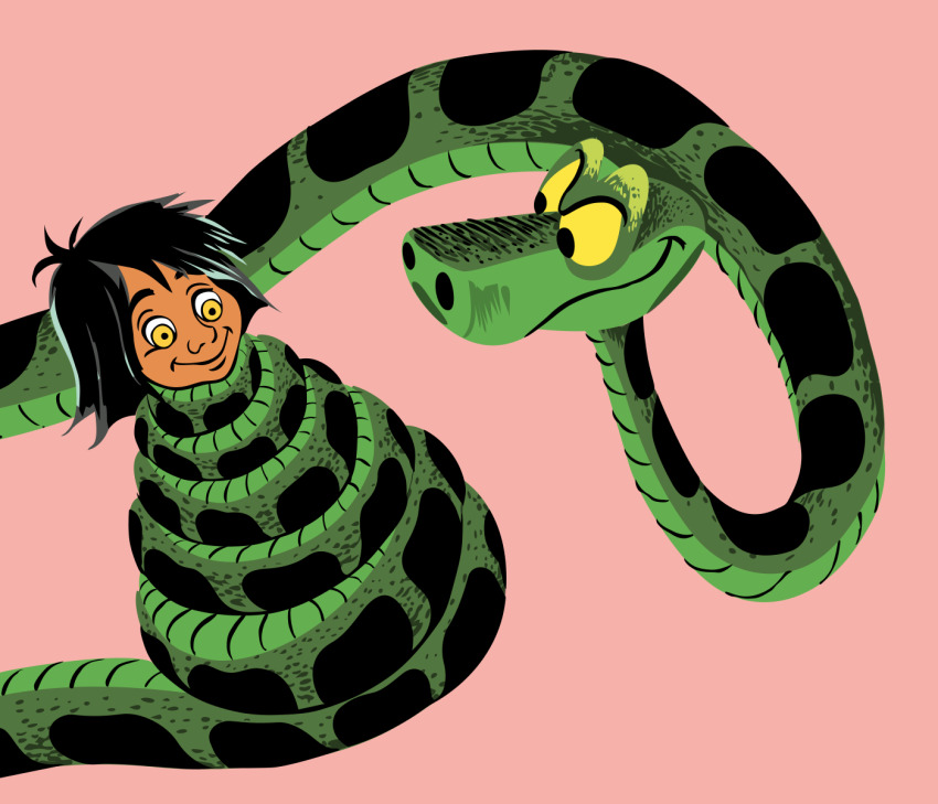 coils disney happy_trance kaa malesub mowgli ring_eyes simple_background snake the_jungle_book