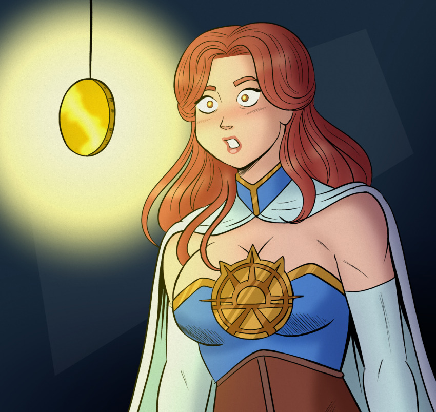 armor brown_hair cape coin dazed dungeons_and_dragons female_only femsub huge_breasts knight muscle_girl original polmanning