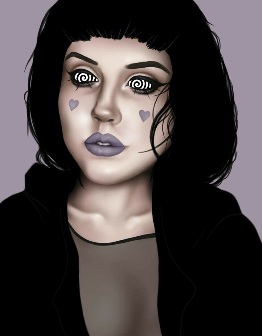 HypnoHub black hair empty eyes expressionless femsub goth heart jena