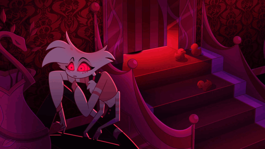 angel_dust_(hazbin_hotel) animated_gif hazbin_hotel male_only malesub ring_eyes screencast spoilers