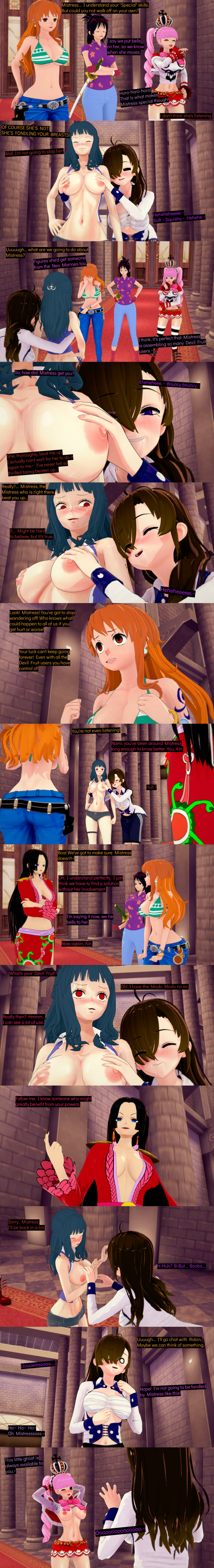 3d absurdres ain_(one_piece) bikini_top black_eyes black_hair blue_eyes boa_hancock breast_grab breasts brown_hair censored closed_eyes clothed cyanstargazer dialogue drool english_text female_only femdom femsub jeans multiple_girls multiple_subs nami_(one_piece) nipples nude one_piece orange_eyes orange_hair perona pink_hair purple_eyes pussy red_eyes short_hair tashigi text white_eyes whitewash_eyes