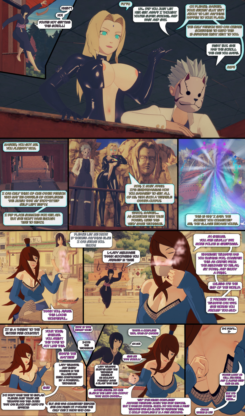 ayame_(naruto) bodysuit breasts cleavage cleavage_cutout dogdog mei_terumi_(naruto) naruto_(series) shizune tsunade