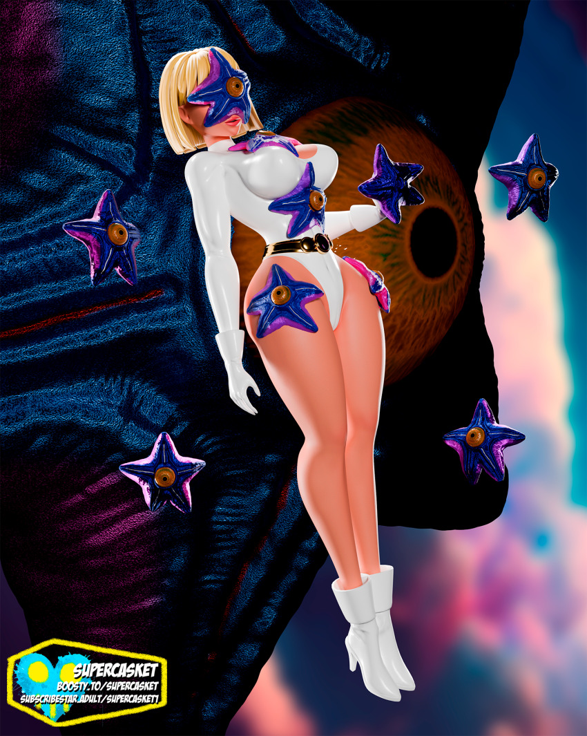 3d blender blonde_hair dc_comics galatea leotard parasite starro supercasket