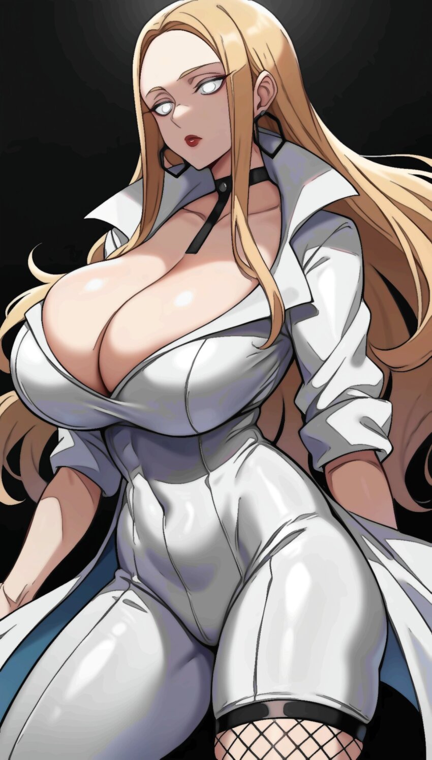 ai_art blonde_hair cleavage drone female_only femsub long_hair mcdaisukimen_(generator) nintendo oleana_(pokemon) pokemon solo whitewash_eyes