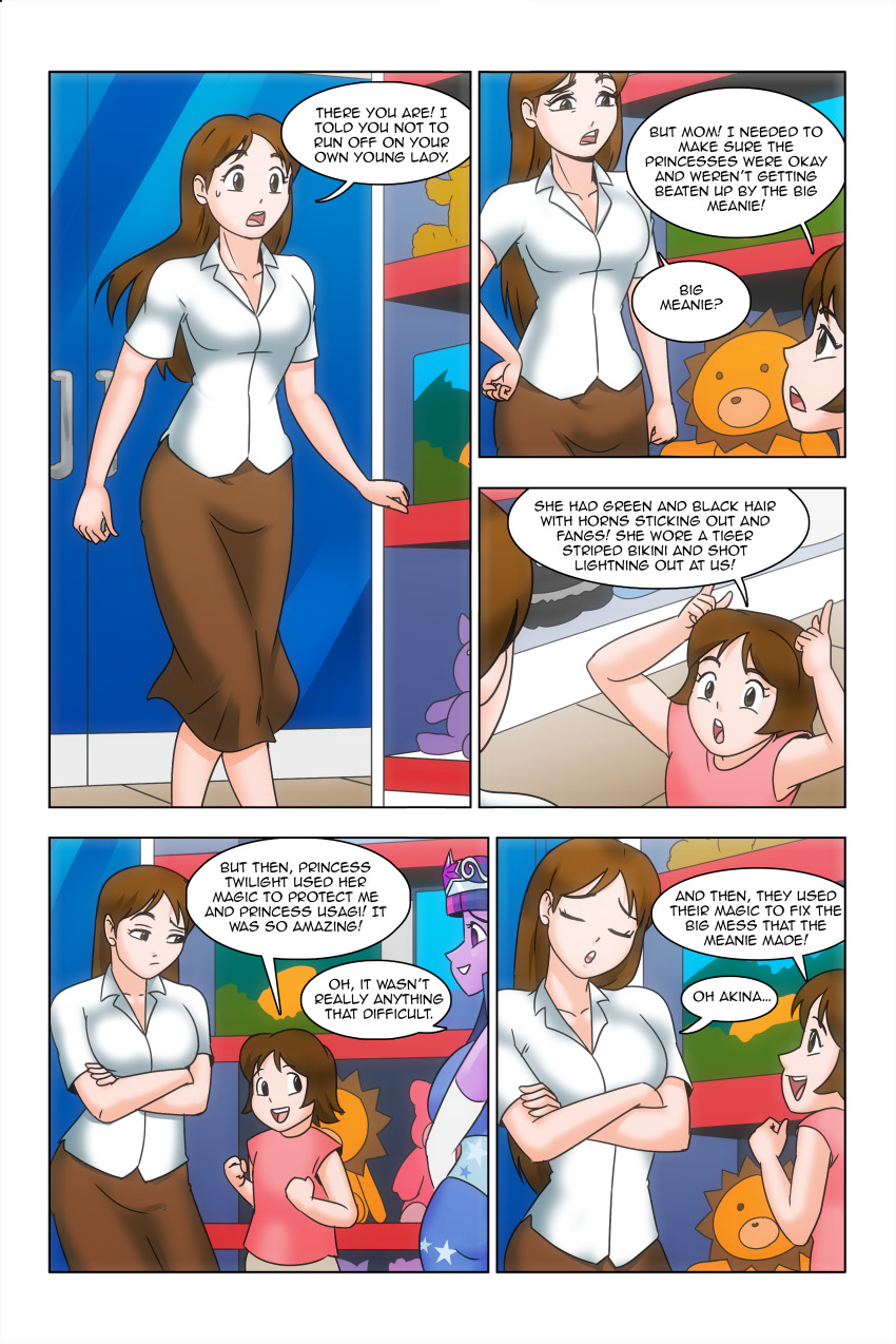 brown_eyes brown_hair comic crown dialogue dress equestria_girls large_breasts loli long_hair long_skirt mother_and_daughter multicolored_hair my_little_pony opera_gloves original princess purple_eyes story text twilight_sparkle wadevezecha