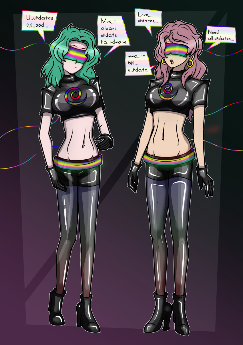 black_clover breasts crop_top dialogue femsub gloves high_heels hy2300 hypnoshades nintendo sailor_moon_(series) sailor_neptune speech_bubble splatoon sunglasses tagme tech_control vanessa_enoteca visor