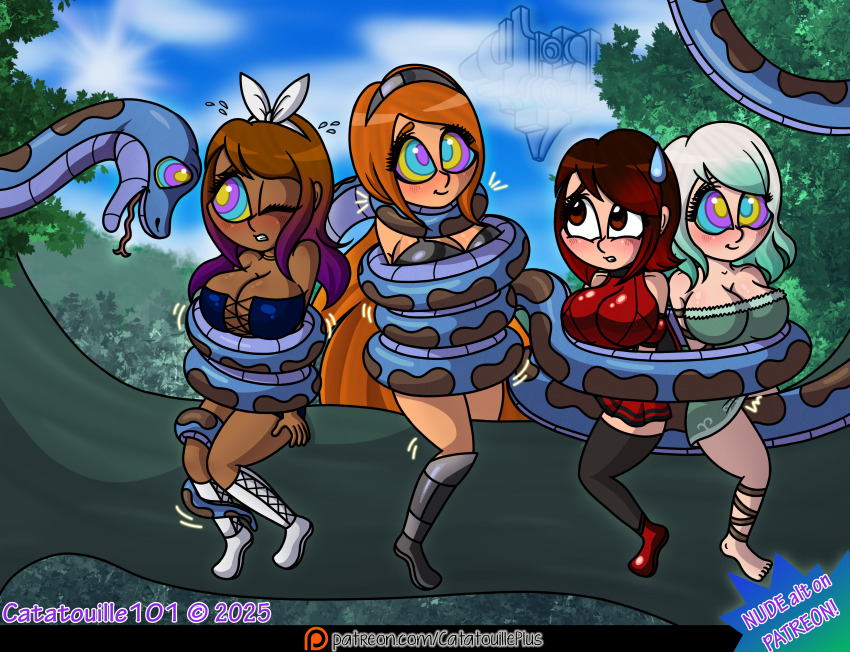 blue_hair brown_eyes brown_hair catatouille101 dakota_(catatouille101) disney kaa kaa_eyes kate_(catatouille101) magical_girl olivia_(catatouille101) original peril purple_hair red_hair sam_(catatouille101) snake spiral_eyes the_jungle_book white_hair