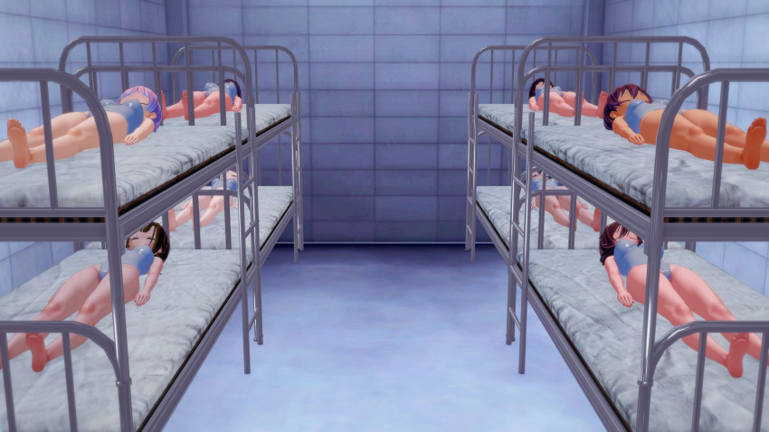 3d 8x9wo expressionless femsub human_furniture purple_hair saluting sequence standing_at_attention whitewash_eyes zombie_walk