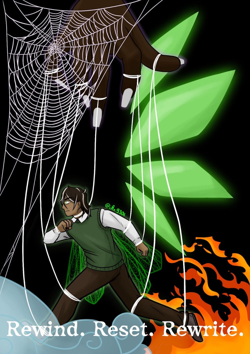 annabelle_cane clothed dark_skin femdom human_puppet ike9306 jonathan_sims malesub pants puppet running the_magnus_archives vest wings