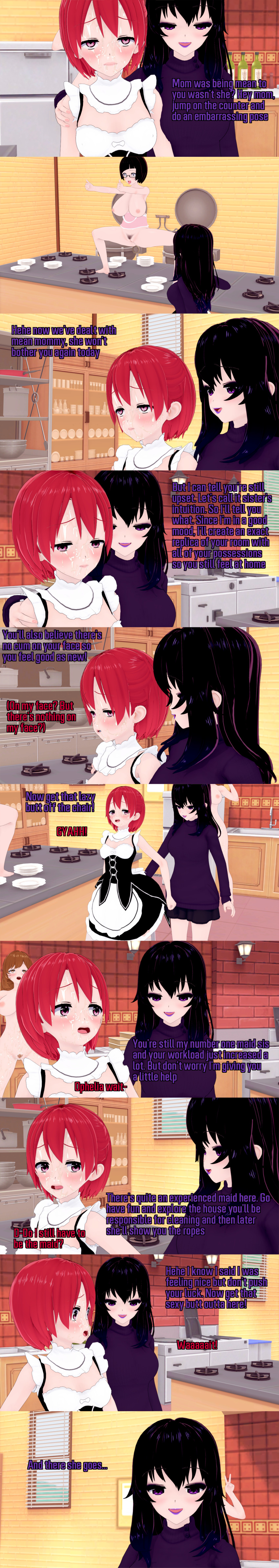 absurdres aware black_hair body_control breasts brown_eyes brown_hair clothed cum_on_face dialogue double_v elise_(ophelia's_dollhouse) english_text female_only femdom femsub glasses grey_eyes long_hair maid milf mole mother_and_daughter mrs._hart_(ophelia's_dollhouse) multiple_girls multiple_subs nipples nude ophelia's_dollhouse ophelia_(ophelia's_dollhouse) pubic_hair purple_eyes red_hair rose_(ophelia's_dollhouse) short_hair sisters spanking text v zenin1