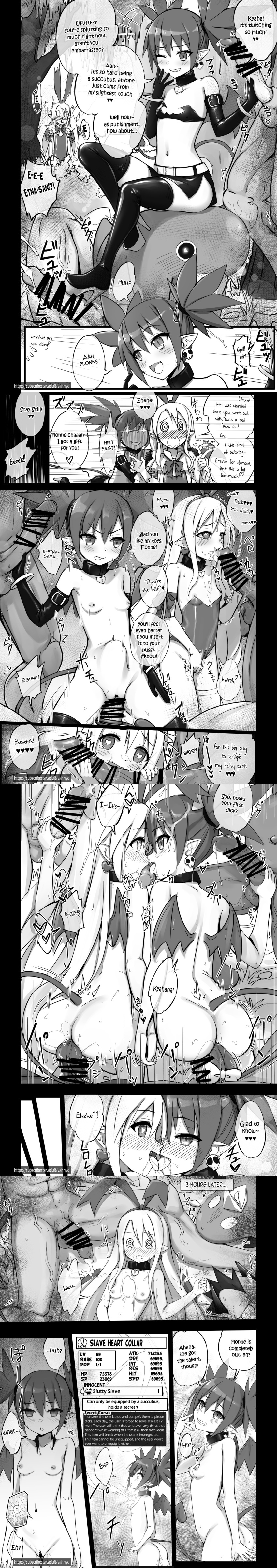 absurdres altered_common_sense angel_girl ass bisexual blush caught character_request collar comic confused cum dialogue disgaea empty_eyes english_text etna evil_smile fellatio femsub fingering flonne footjob french_kiss from_behind gloves glowing glowing_eyes hand_on_hip handjob happy_trance heart heart_eyes holding_hands hypnotic_clothing kissing long_hair looking_at_viewer midriff mind_break monochrome monster multiple_boys navel penis pregnant prinny pussy_juice sex sitting small_breasts smile speech_bubble spiral spiral_eyes stomach_bulge succubus surprised symbol symbol_in_eyes tail text tongue tongue_out trance_break vaginal vahn_yourdoom white_eyes whitewash_eyes
