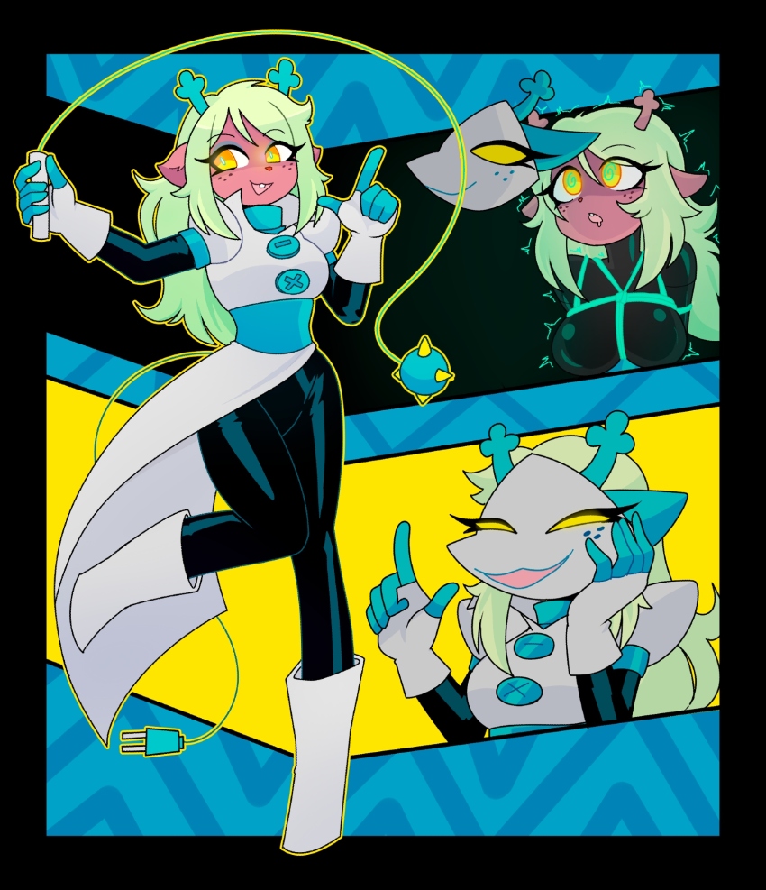 deltarune female_only femsub furry mask noelle_holiday rakuma-imp spiral_eyes tagme tasque_manager tech_control