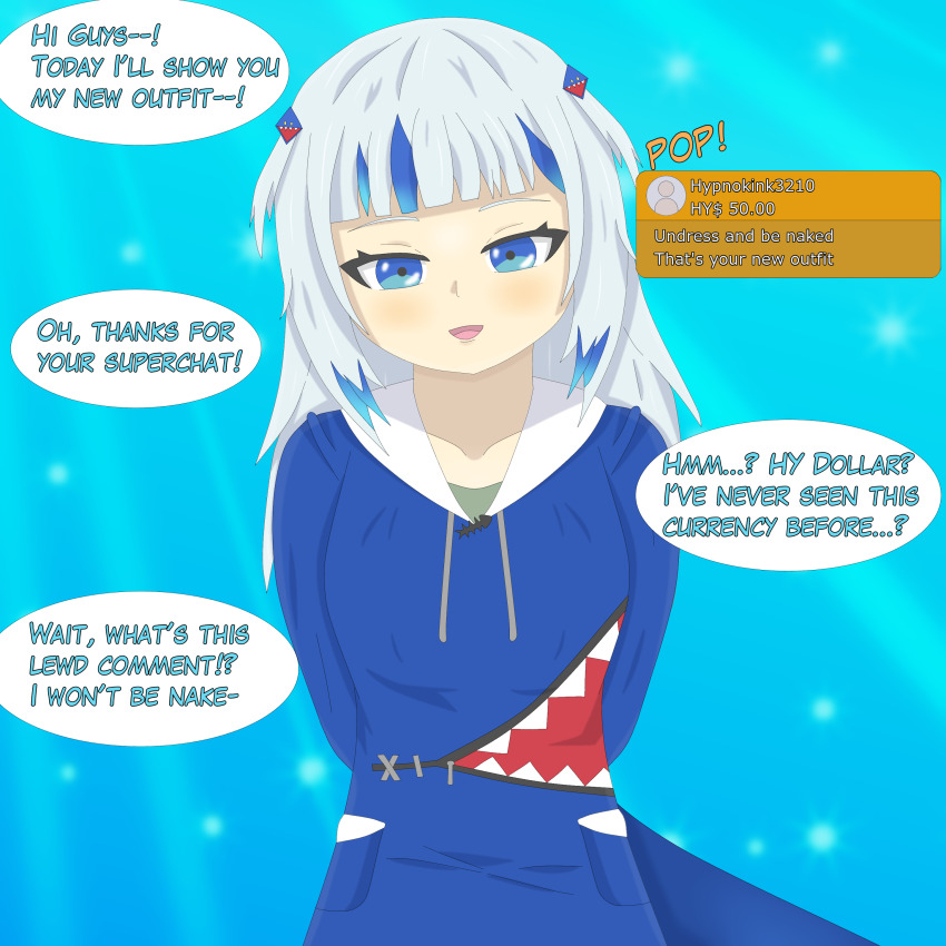 blue_eyes femsub gawr_gura hololive hololive_english nasicampur32 shark_girl text virtual_youtuber white_hair