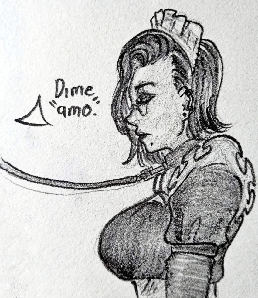 collarbone dogboy_187 glasses ivanov_gromov_(dogboy187) maid mantra maria_(dogboy187) milf mutt_(dogboy187) original pet_play spanish text traditional translation_request