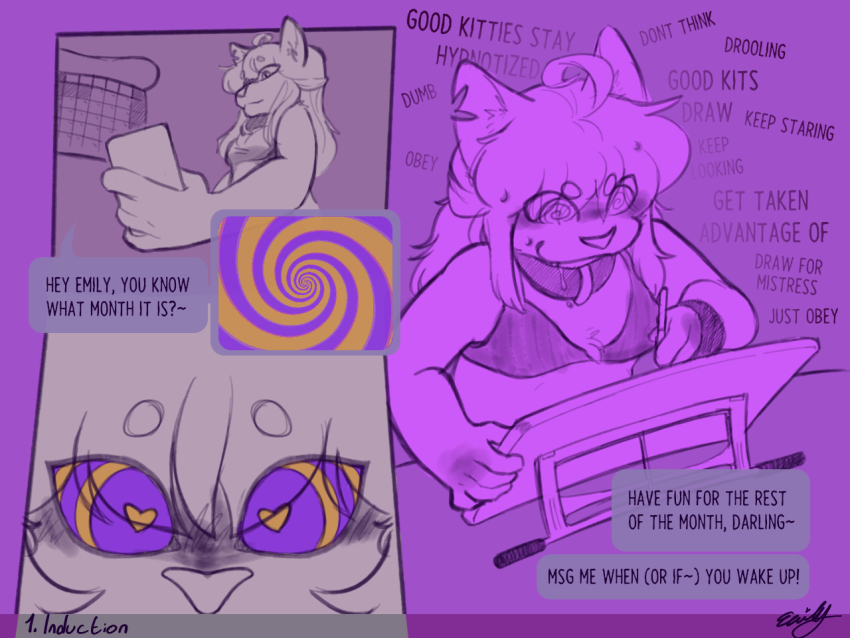 bra drool female_only femsub furry hypnovember mxsac original solo spiral_eyes tech_control