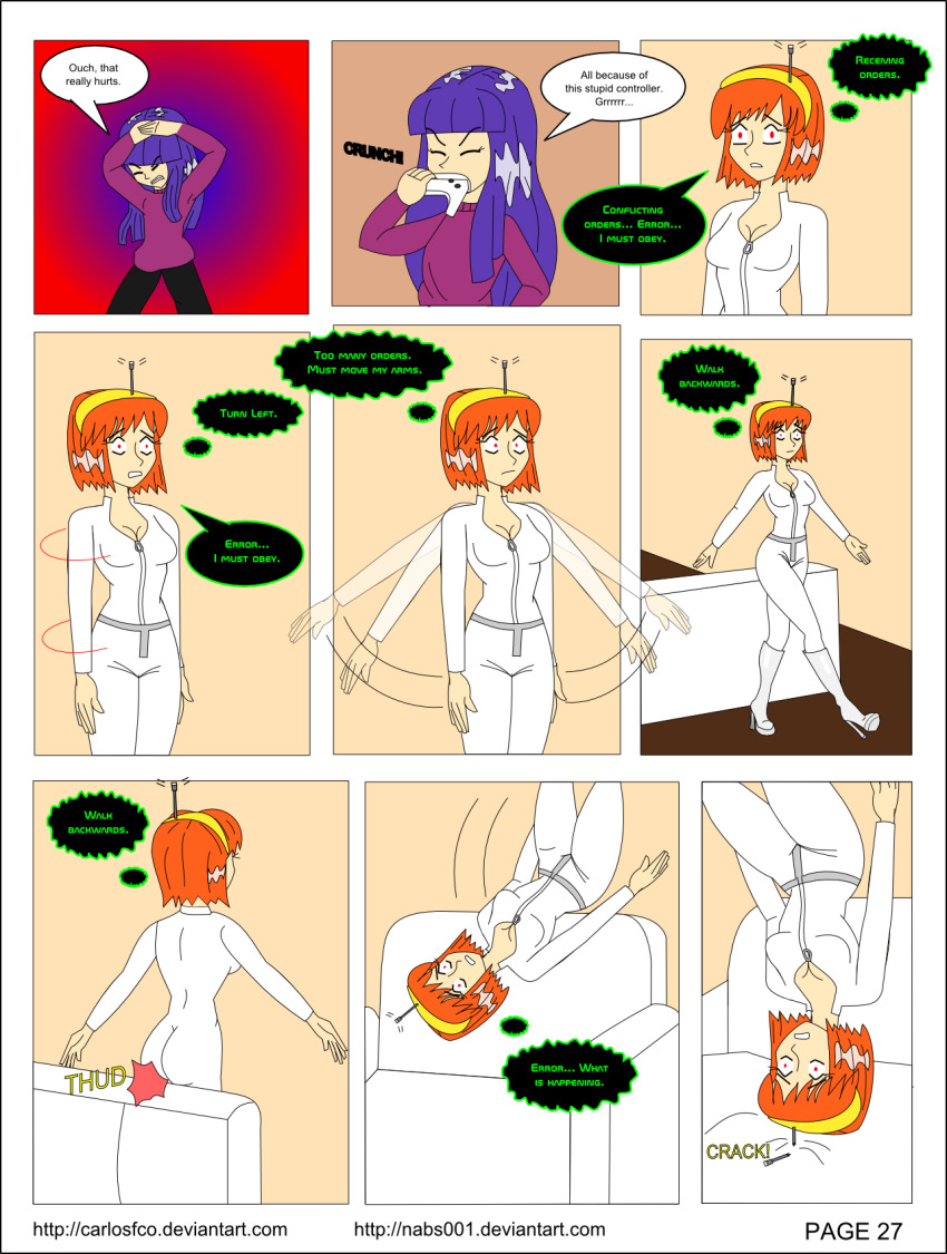 april_o&#039;neil ass carlosfco comic dialogue fembot femdom femsub kigi_(carlosfco) large_breasts long_hair maid nabs001_(colorist) orange_hair original purple_hair short_hair tech_control teenage_mutant_ninja_turtles text