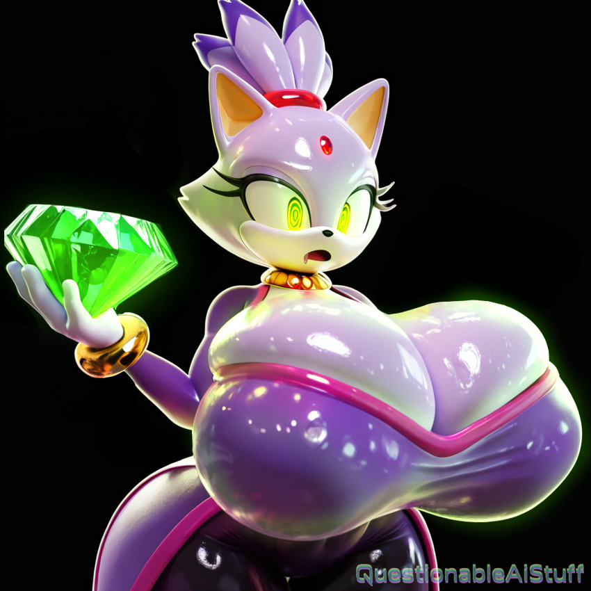 ai_art animal_ears ass blaze_the_cat cat_girl clothed collar furry hypnotic_accessory questionableaistuff_(generator) sonic_the_hedgehog_(series) spiral_eyes