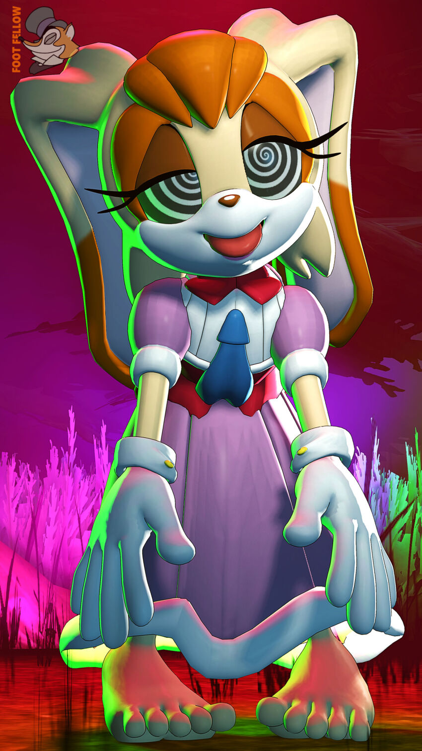 3d animal_ears barefoot bunny_girl eyelashes femsub furry gloves sonic_the_hedgehog_(series) spiral_eyes tagme tongue_out vanilla_the_rabbit