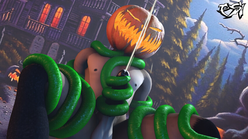 3d balls bare_shoulders character_request copyright_request cum erection furry halloween hypnotic_plant malesub night nipples nude orgasm outdoors parasite penis possession psikokinetic pumpkin solo spread_legs tentacle_sex tentaclejob tentacles topless trees vines