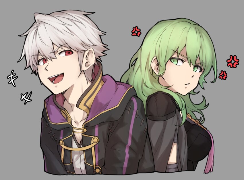 angry breasts byleth_eisner corruption eye_color_change femdom femsub fire_emblem fire_emblem_awakening fire_emblem_heroes fire_emblem_three_houses green_eyes green_hair grey_background grima_(fire_emblem_awakening) hair_color_change happy_trance long_hair looking_back malesub nintendo possession red_eyes robin_(fire_emblem_awakening) short_hair simple_background sothis_(fire_emblem_three_houses) symbol_in_eyes unhappy_trance white_hair zuzu_(ywpd8853)