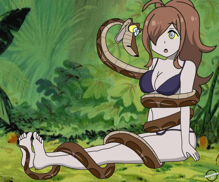 brown_hair disney feet femsub hypnobot771 kaa kaa_eyes kono_subarashii_sekai_ni_shukufuku_wo! large_breasts long_hair snake swimsuit the_jungle_book wiz_(konosuba)