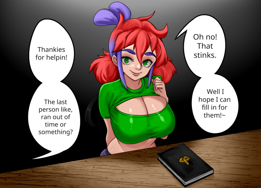 female_only femsub multicolored_hair naomi_(penken) original purple_hair red_hair sixmi34 tagme