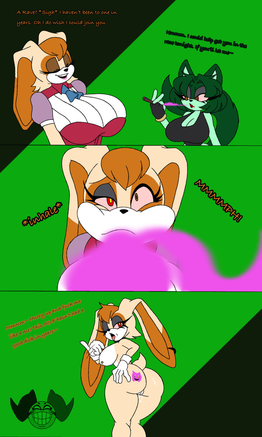 drugged furry ghost nude original pepper_(ultra4rtz) possession smoke smoking sonic_the_hedgehog_(series) ultra4rtz vanilla_the_rabbit