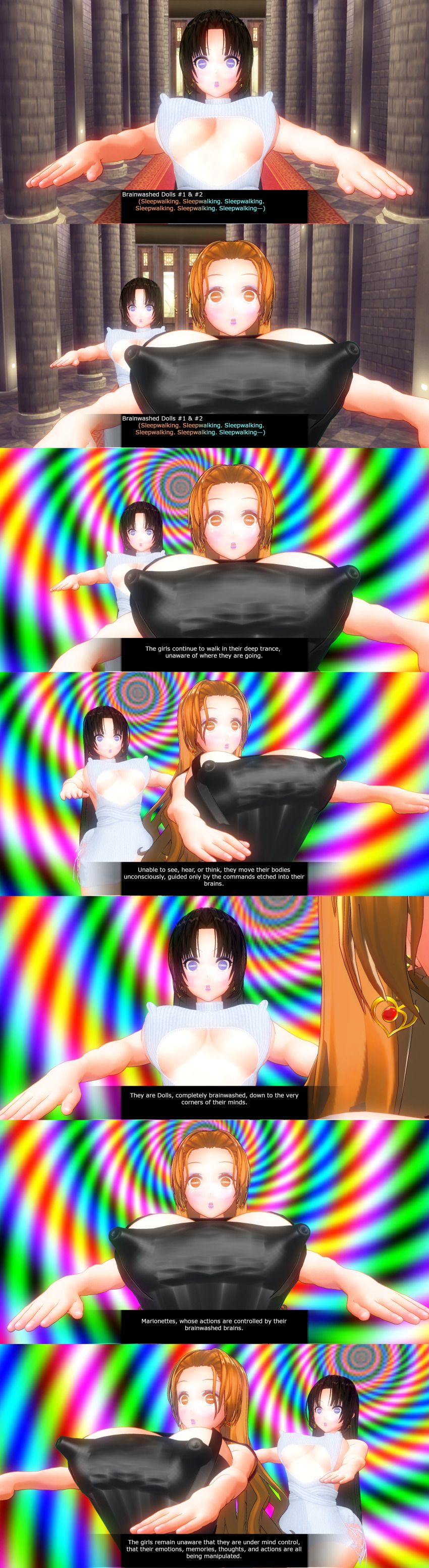 3d absurdres black_hair brown_hair custom_maid_3d_2 female_only femsub hard_translated huge_breasts izumi_(made_to_order) kamen_writer_mc long_hair multiple_girls multiple_subs rika_(made_to_order) sequence translated