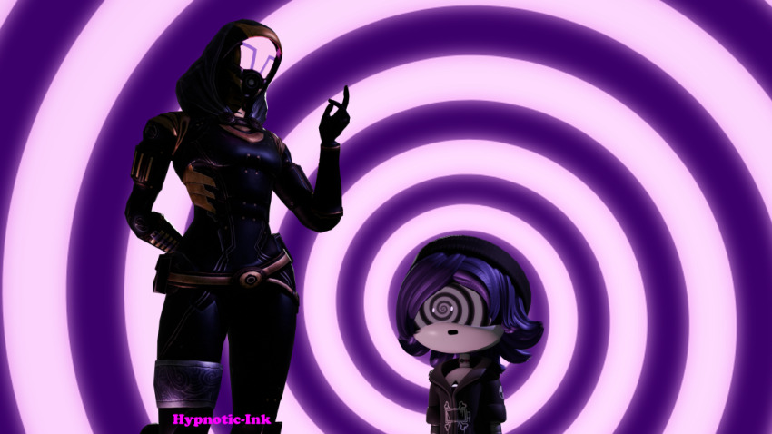3d alien_girl beanie blender expressionless female_only femdom femsub finger_snap goth hat hood hypnotic-ink large_hips mask mass_effect murder_drones open_mouth purple_background purple_hair robot_girl spiral_background spiralwash_eyes standing tali&#039;zorah_nar_rayya uzi_doorman