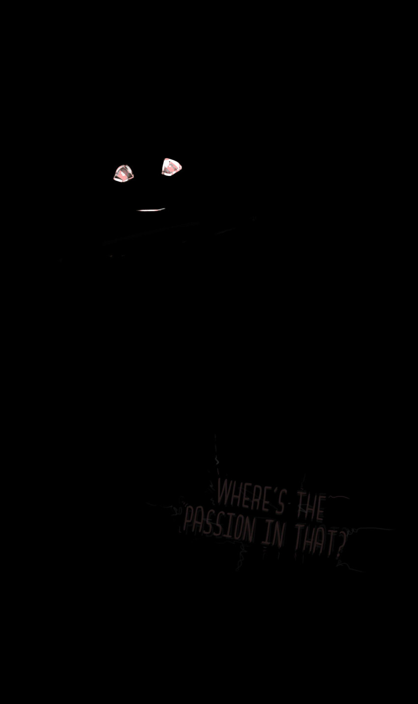 black_background failed_hypnosis female_only multicolored_eyes potlucksoup smile solo text trance_break