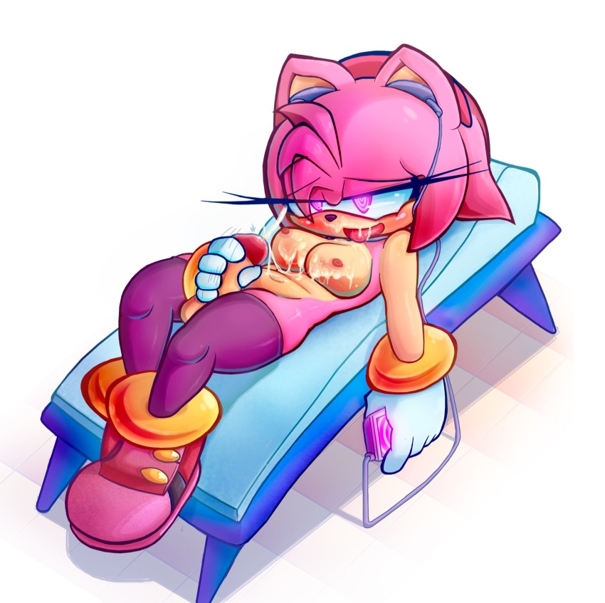 amy_rose breasts cum cum_on_body cum_on_breasts cum_on_face furry futanari futasub glowing_eyes happy_trance headphones hedgehog_girl hypnotic_audio lying masturbation nipples phone pstash ring_eyes self_hypnosis sonic_the_hedgehog_(series) tech_control tongue_out