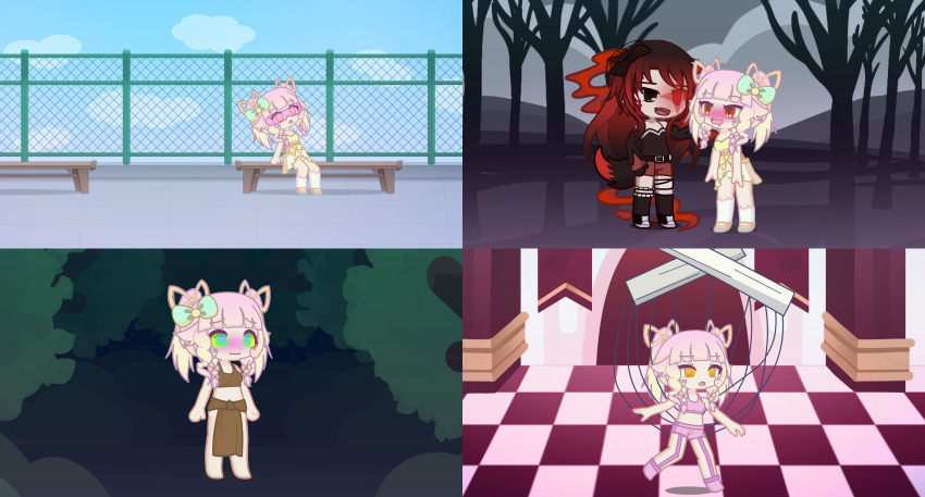 aura black_eyes black_hair dancer dancing doll dollification drool empty_eyes expressionless forest happy_trance hypnotic_eyes jungle kaa_eyes lingerie open_mouth pink_eyes pink_hair red_eyes red_hair shoes skirt socks tail underwear vampire visor yellow_eyes