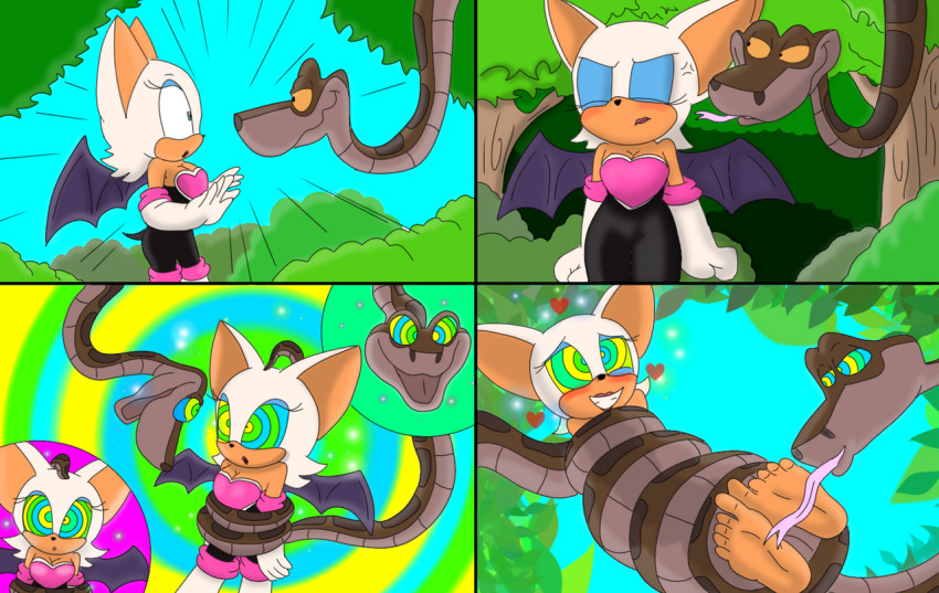 barefoot coils comic disney feet femsub foot_licking happy_trance kaa kaa_eyes rouge_the_bat snake sonic_the_hedgehog_(series) the_jungle_book ticklehypno tickling