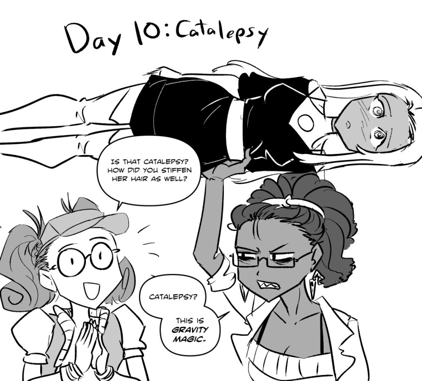 catalepsy character_request dark_skin female_only femdom femsub glasses humor hypnovember magic majinsfw original poma_(majinsfw)