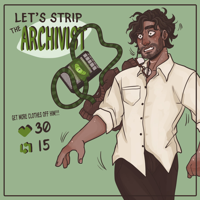 glasses jonathan_sims male_only nastypatcha pants scar shirt the_magnus_archives undressing