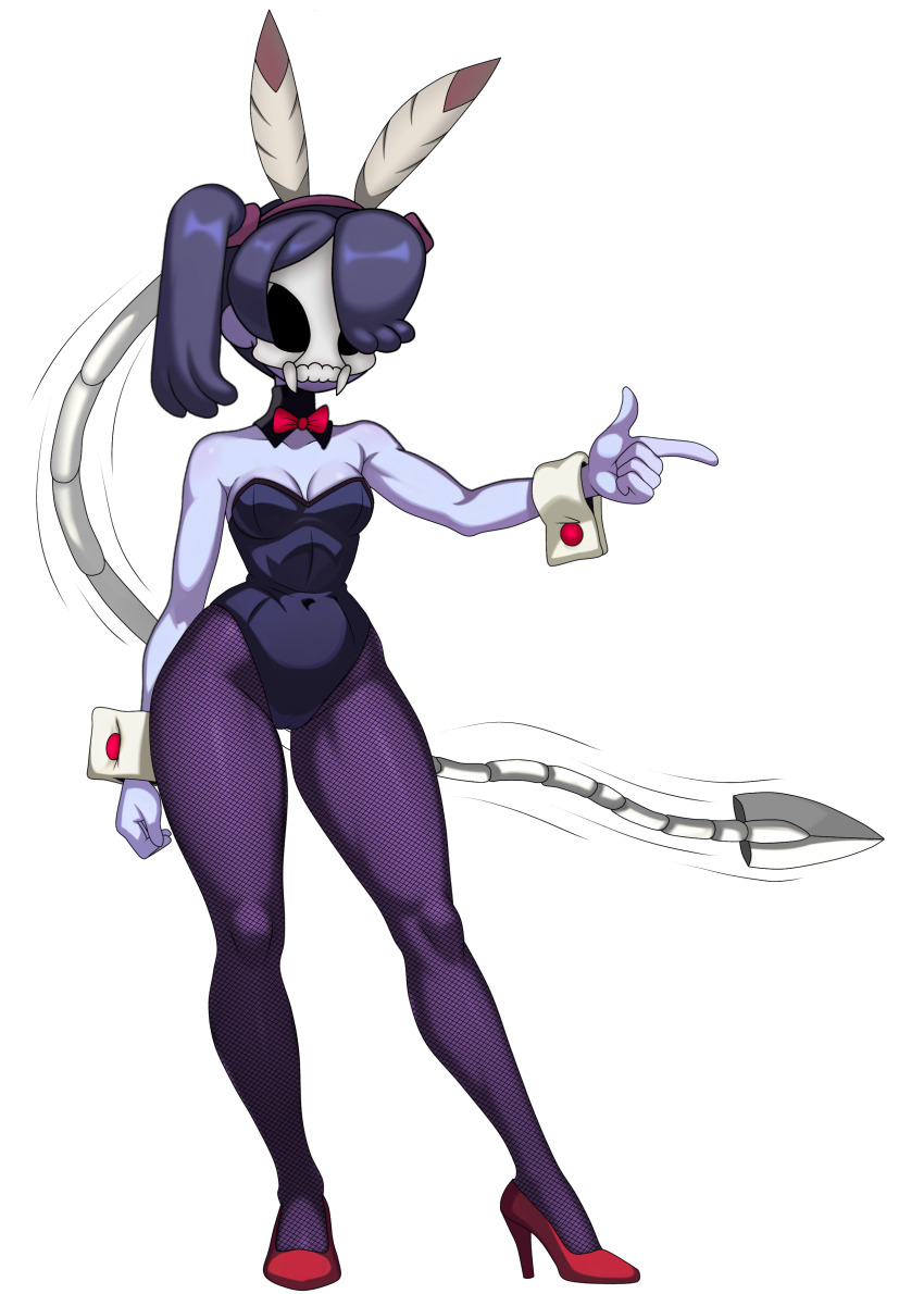 blue_skin bunnysuit corruption llhazamall skullgirls squigly_(skullgirls) zombie