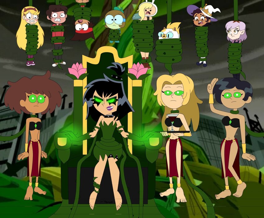 alternate_costume amity_blight amphibia anne_boonchuy barefoot black_hair blonde_hair bondage cake_the_cat cartoon_network chair corruption crossover dancing danny_phantom_(series) dark_skin disney expressionless eye_color_change feet femdom femsub fionna_and_cake fionna_the_human flower glasses glowing_eyes green_eyes harem_outfit hat headband hoodie hypnotized_dom hypnotized_hypnotist itzeldrag108 jewelry kaio_kincaid lipstick loincloth luz_noceda marco_diaz marcy_wu multiple_girls multiple_subs nickelodeon ok_k.o.!_let&#039;s_be_heroes outdoors pink_hair ponytail possession sam_manson sasha_waybright short_hair sitting standing_at_attention star_butterfly star_vs_the_forces_of_evil the_owl_house undergrowth vines