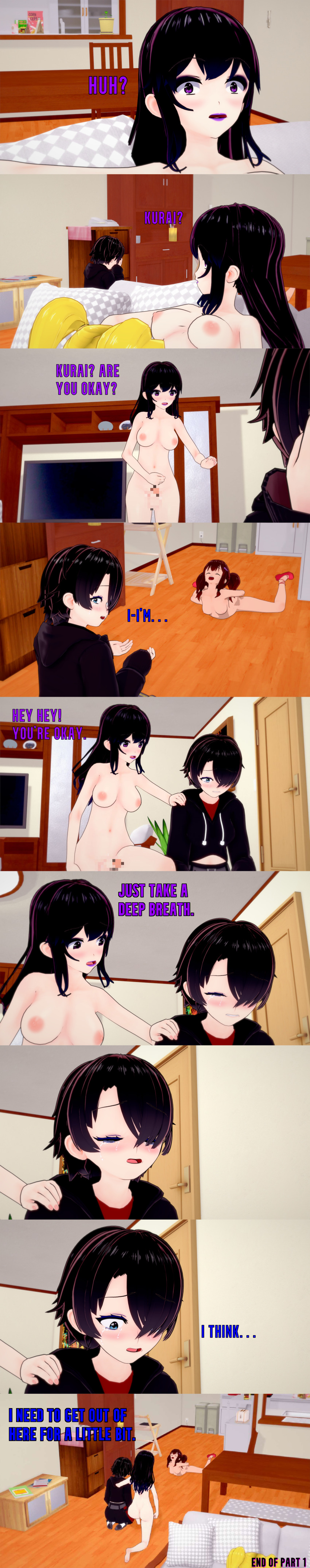 absurdres black_hair blonde_hair blue_eyes breasts brown_hair censored closed_eyes clothed dialogue english_text fellatio female_only femdom femsub futanari koki_(witch) kurai_(witch) long_hair mad_jacks mia_(witch) multiple_doms multiple_girls multiple_subs nipples nude ophelia's_dollhouse ophelia_(ophelia's_dollhouse) oral penis purple_eyes short_hair tears text white_eyes whitewash_eyes witch_(mad_jacks)