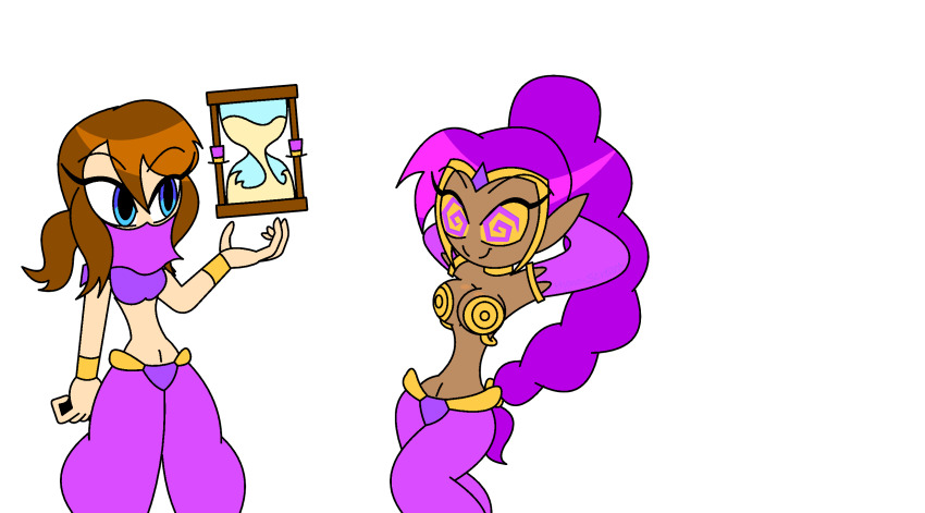 a_hat_in_time aged_up altered_common_sense alternate_costume alternate_hairstyle arm_warmers arms_above_head blue_eyes bra bracelet braid brown_hair choker clothed costume crossover dancer elf_ears eyebrows_visible_through_hair eyelashes female_only femdom femsub fractionation happy_trance harem_outfit hat_adult hat_kid hourglass_figure hypnoscream large_breasts long_hair memory_alteration navel ponytail purple_eyes purple_hair shantae shantae_(series) smile spiral_eyes tan_skin transparent_background veil very_long_hair wide_hips yellow_sclera